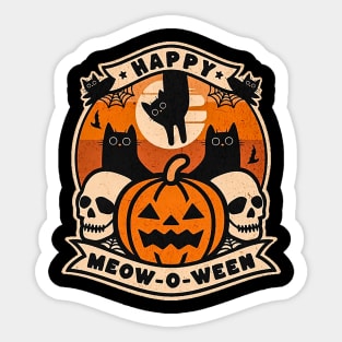 Happy Meow O Ween Halloween Cat Lovers Sticker